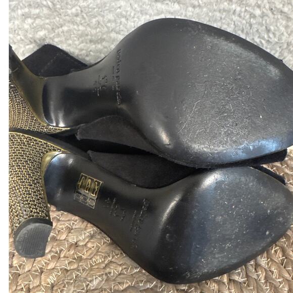 Pedro Garcia Paola Bootie Open Toe Black Suede Leather Embellished Heel Size 41 - Picture 8 of 9